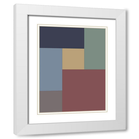 Soft Blocks V White Modern Wood Framed Art Print with Double Matting by Grayscale