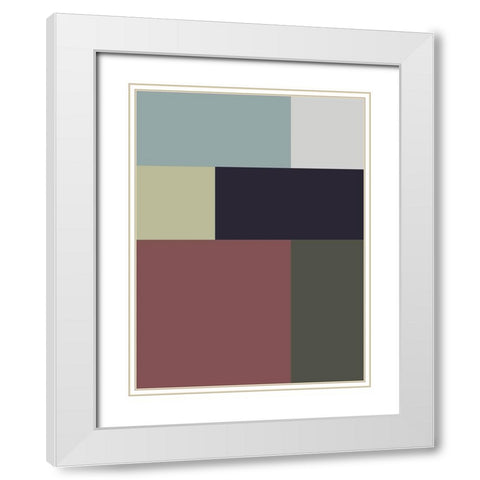 Soft Blocks VII White Modern Wood Framed Art Print with Double Matting by Grayscale