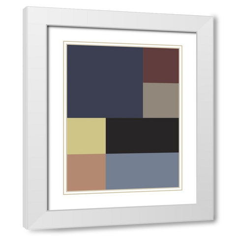 Soft Blocks VIII White Modern Wood Framed Art Print with Double Matting by Grayscale