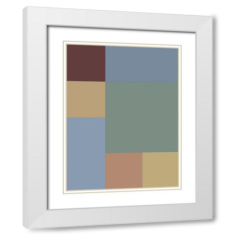 Soft Blocks IX White Modern Wood Framed Art Print with Double Matting by Grayscale