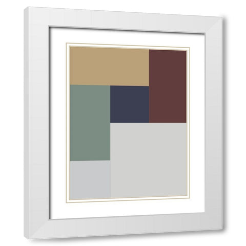 Soft Blocks X White Modern Wood Framed Art Print with Double Matting by Grayscale