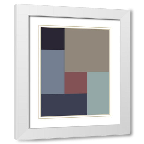 Soft Blocks XI White Modern Wood Framed Art Print with Double Matting by Grayscale