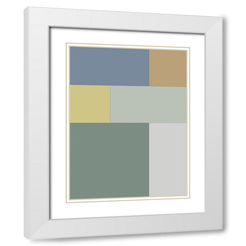 Soft Blocks XII White Modern Wood Framed Art Print with Double Matting by Grayscale