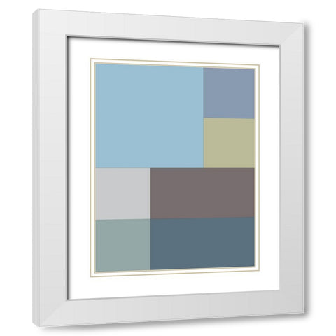 Soft Blocks XIII White Modern Wood Framed Art Print with Double Matting by Grayscale