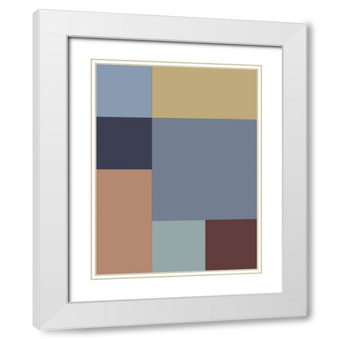 Soft Blocks XIV White Modern Wood Framed Art Print with Double Matting by Grayscale