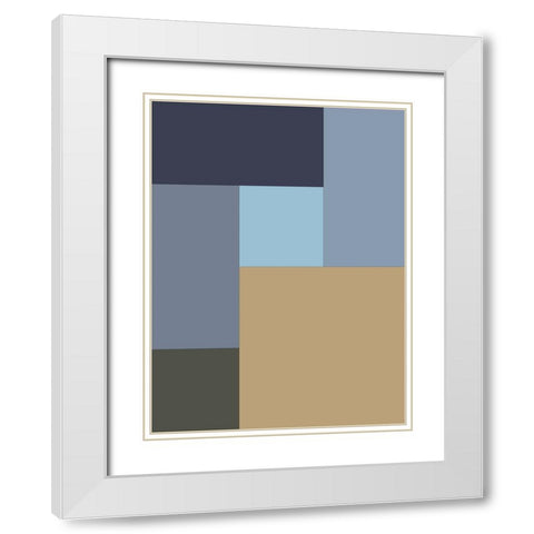 Soft Blocks XV White Modern Wood Framed Art Print with Double Matting by Grayscale