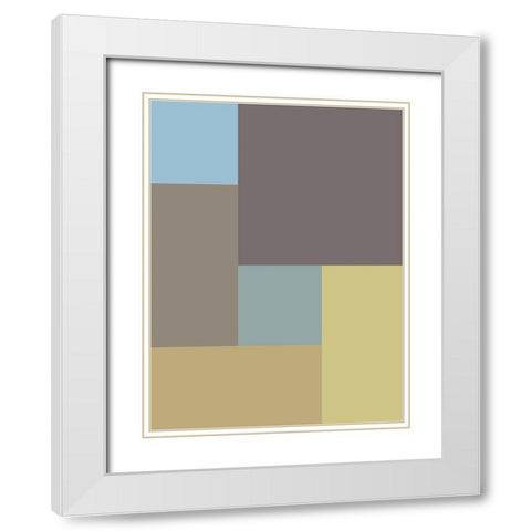 Soft Blocks XVI White Modern Wood Framed Art Print with Double Matting by Grayscale