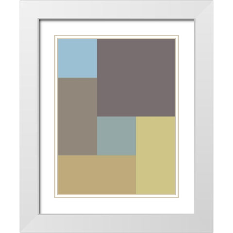 Soft Blocks XVI White Modern Wood Framed Art Print with Double Matting by Grayscale