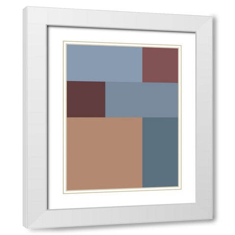 Soft Blocks XVII White Modern Wood Framed Art Print with Double Matting by Grayscale