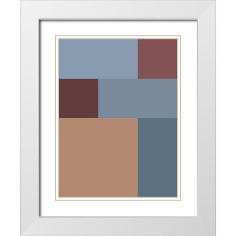 Soft Blocks XVII White Modern Wood Framed Art Print with Double Matting by Grayscale