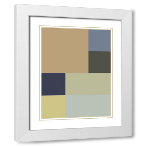 Soft Blocks XVIII White Modern Wood Framed Art Print with Double Matting by Grayscale