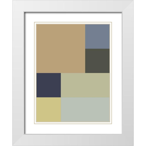 Soft Blocks XVIII White Modern Wood Framed Art Print with Double Matting by Grayscale