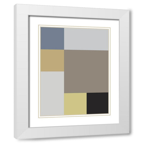 Soft Blocks XIX White Modern Wood Framed Art Print with Double Matting by Grayscale