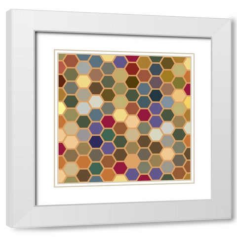 Small Hive I White Modern Wood Framed Art Print with Double Matting by Grayscale