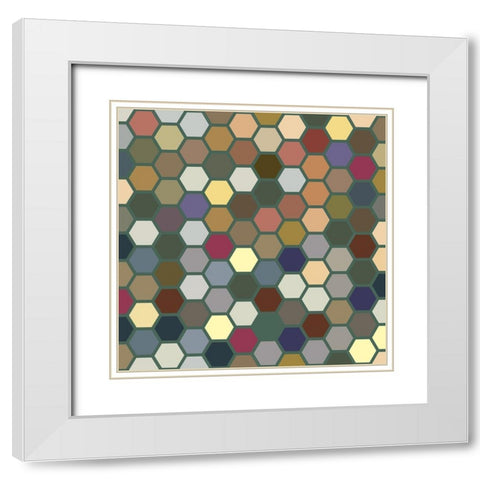 Small Hive II White Modern Wood Framed Art Print with Double Matting by Grayscale