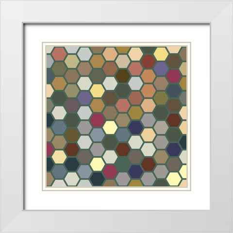 Small Hive II White Modern Wood Framed Art Print with Double Matting by Grayscale