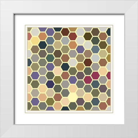 Small Hive III White Modern Wood Framed Art Print with Double Matting by Grayscale