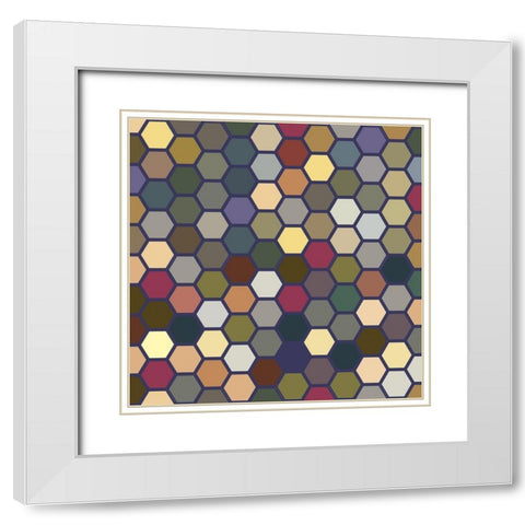 Small Hive IV White Modern Wood Framed Art Print with Double Matting by Grayscale