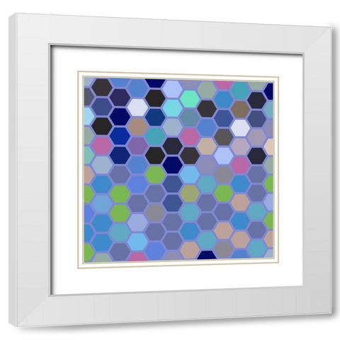 Small Hive VI White Modern Wood Framed Art Print with Double Matting by Grayscale