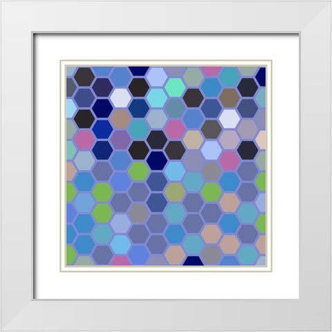 Small Hive VI White Modern Wood Framed Art Print with Double Matting by Grayscale