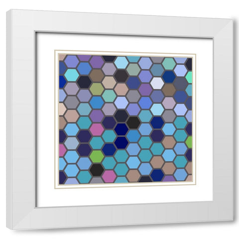 Small Hive VII White Modern Wood Framed Art Print with Double Matting by Grayscale