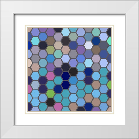 Small Hive VII White Modern Wood Framed Art Print with Double Matting by Grayscale