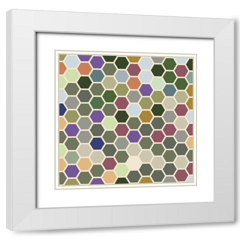 Small Hive XI White Modern Wood Framed Art Print with Double Matting by Grayscale
