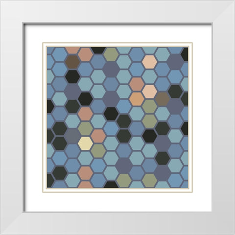 Small Hive XIII White Modern Wood Framed Art Print with Double Matting by Grayscale