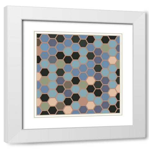 Small Hive XIV White Modern Wood Framed Art Print with Double Matting by Grayscale