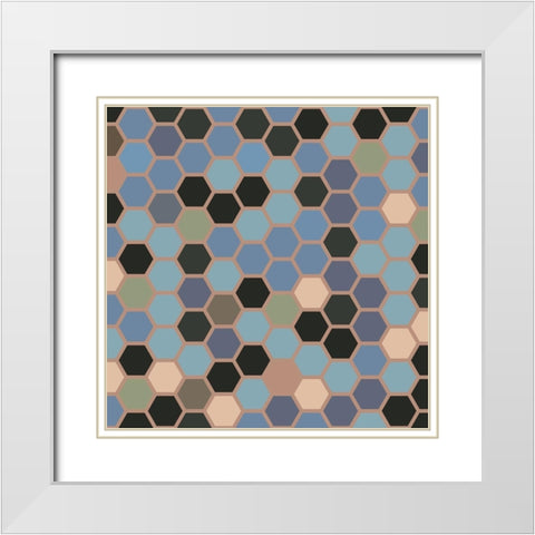 Small Hive XIV White Modern Wood Framed Art Print with Double Matting by Grayscale