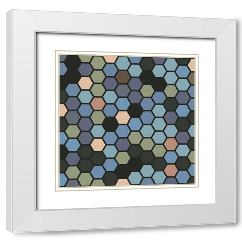 Small Hive XV White Modern Wood Framed Art Print with Double Matting by Grayscale