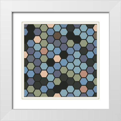 Small Hive XV White Modern Wood Framed Art Print with Double Matting by Grayscale