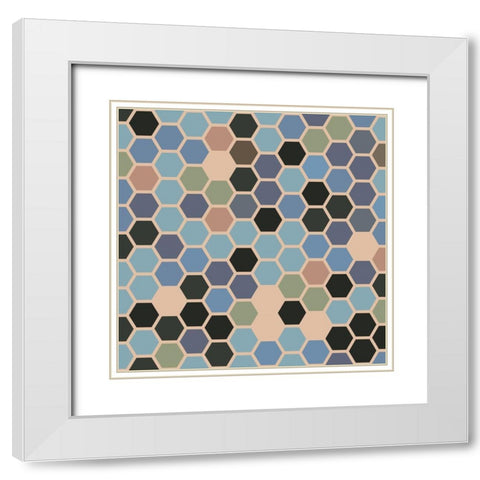Small Hive XVI White Modern Wood Framed Art Print with Double Matting by Grayscale