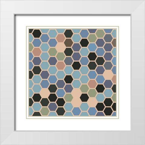 Small Hive XVI White Modern Wood Framed Art Print with Double Matting by Grayscale