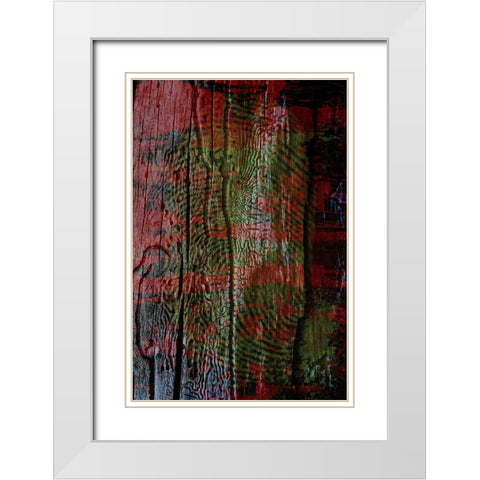 Wood Paint Print I White Modern Wood Framed Art Print with Double Matting by Grayscale