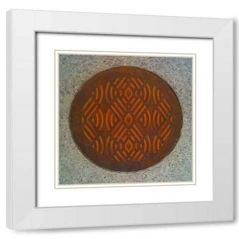 Rust Cover I White Modern Wood Framed Art Print with Double Matting by Grayscale