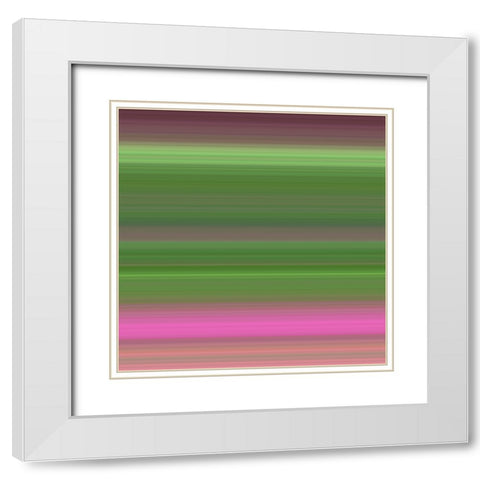 Green Pinstripes II White Modern Wood Framed Art Print with Double Matting by Grayscale