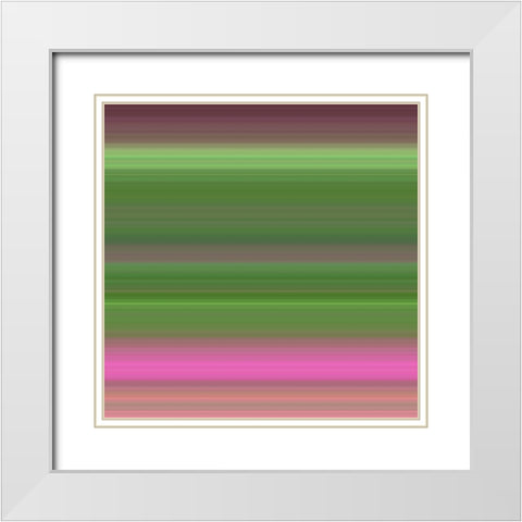 Green Pinstripes II White Modern Wood Framed Art Print with Double Matting by Grayscale
