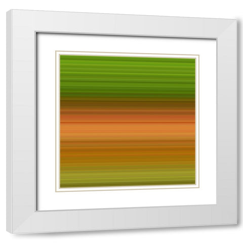 Green Pinstripes III White Modern Wood Framed Art Print with Double Matting by Grayscale
