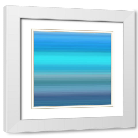 Cool Pinstripes V White Modern Wood Framed Art Print with Double Matting by Grayscale