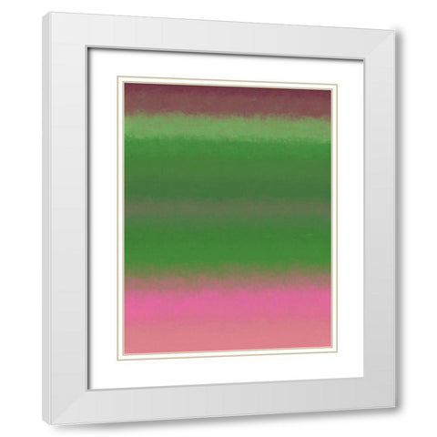Green Texture Stripes I White Modern Wood Framed Art Print with Double Matting by Grayscale
