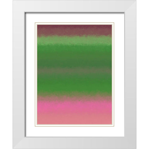 Green Texture Stripes I White Modern Wood Framed Art Print with Double Matting by Grayscale