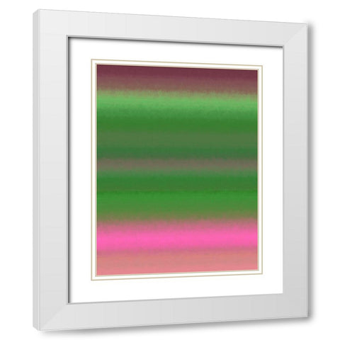 Green Texture Stripes III White Modern Wood Framed Art Print with Double Matting by Grayscale
