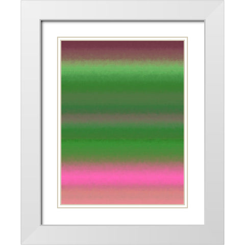 Green Texture Stripes III White Modern Wood Framed Art Print with Double Matting by Grayscale