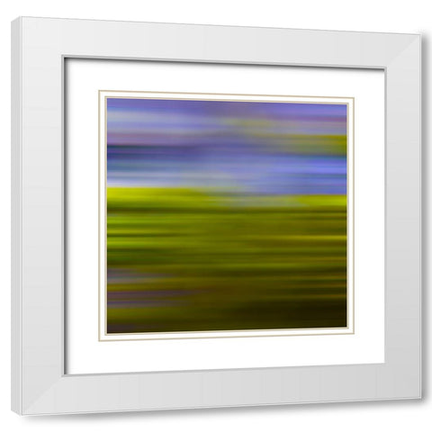 Green Pinstripes IV White Modern Wood Framed Art Print with Double Matting by Grayscale