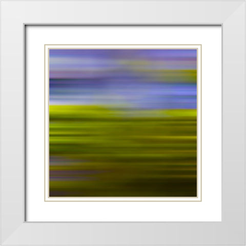 Green Pinstripes IV White Modern Wood Framed Art Print with Double Matting by Grayscale