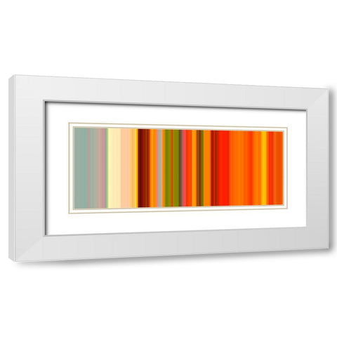 Warm Pinstripes IV White Modern Wood Framed Art Print with Double Matting by Grayscale