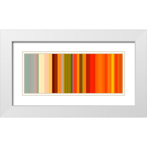 Warm Pinstripes IV White Modern Wood Framed Art Print with Double Matting by Grayscale