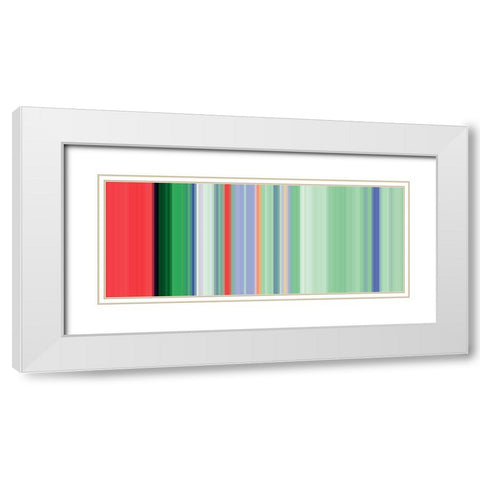 Green Pinstripes V White Modern Wood Framed Art Print with Double Matting by Grayscale