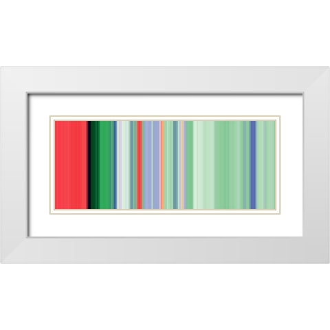 Green Pinstripes V White Modern Wood Framed Art Print with Double Matting by Grayscale